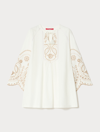 Casacca in raso di cotone con ricamo - Marina Rinaldi