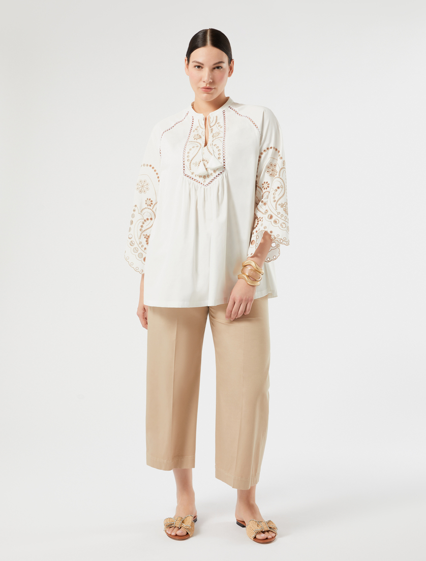 Casacca in raso di cotone con ricamo - Marina Rinaldi