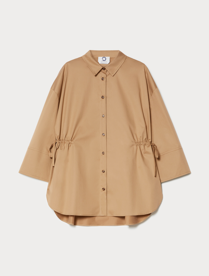 Stretch cotton gabardine tunic - BISCUIT - Marina Rinaldi