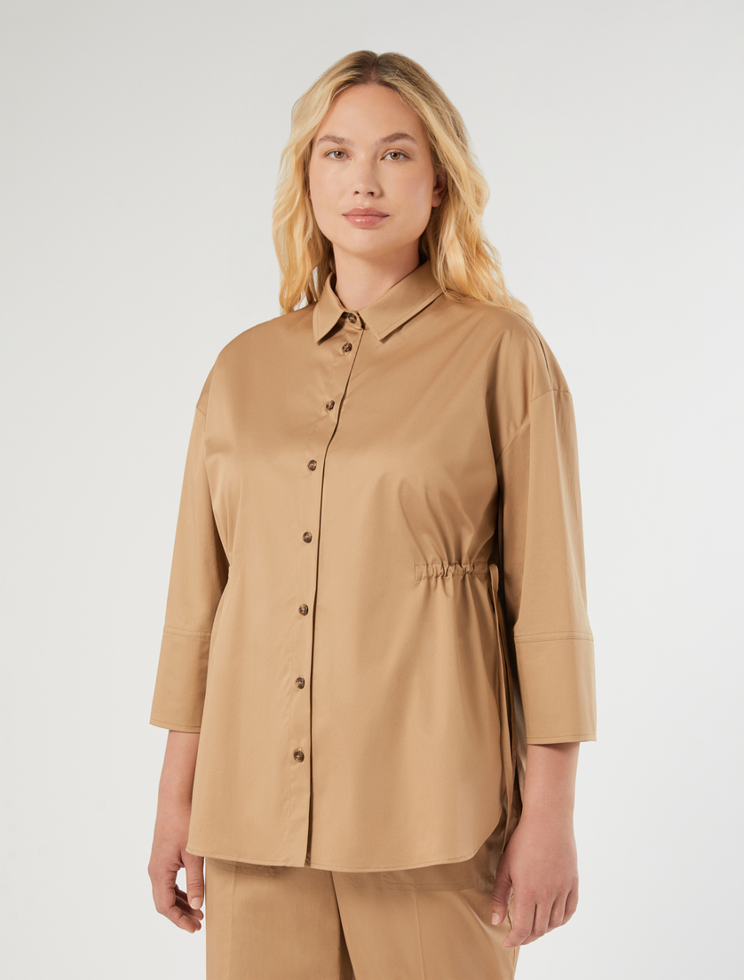 Stretch cotton gabardine tunic - BISCUIT - Marina Rinaldi - 3