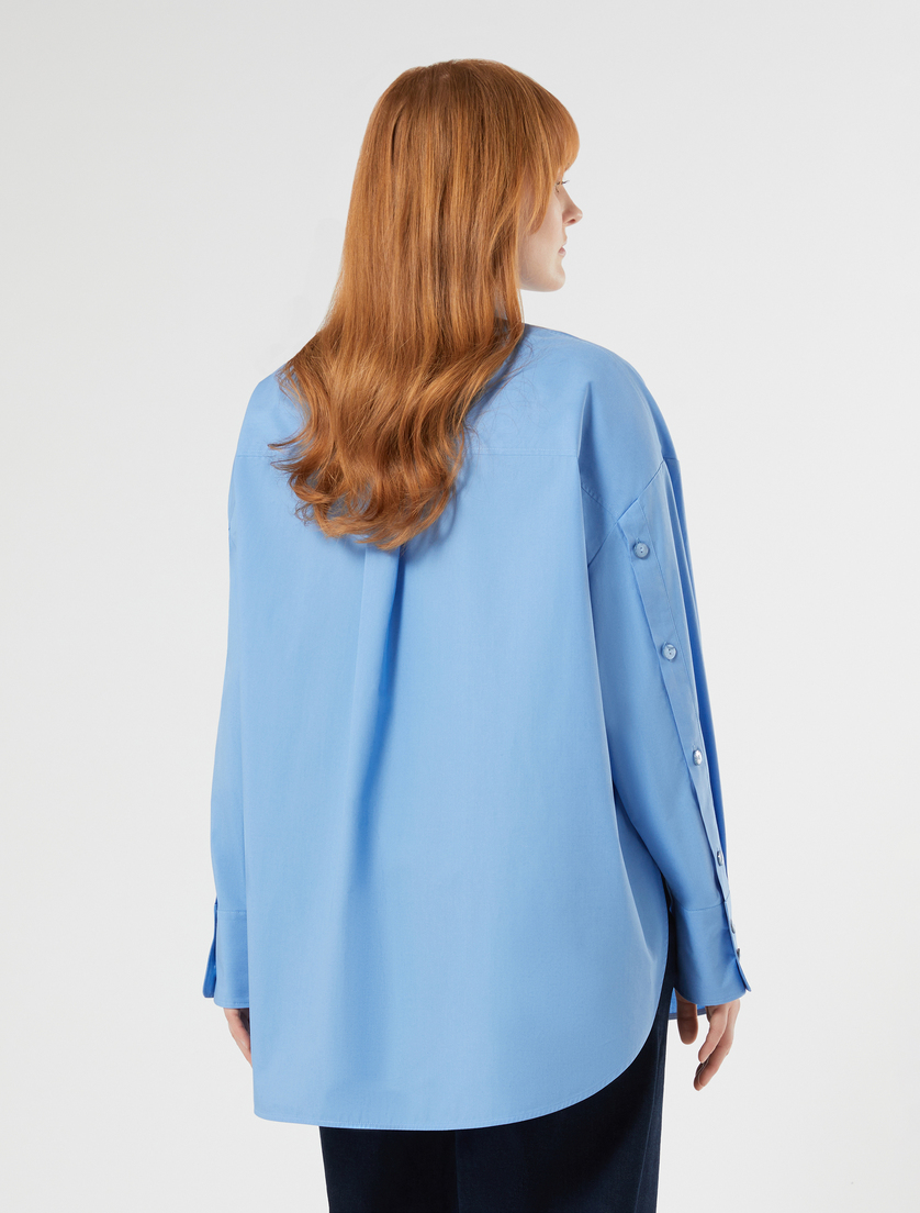 Cotton poplin shirt - LIGHT BLUE - Marina Rinaldi - 4