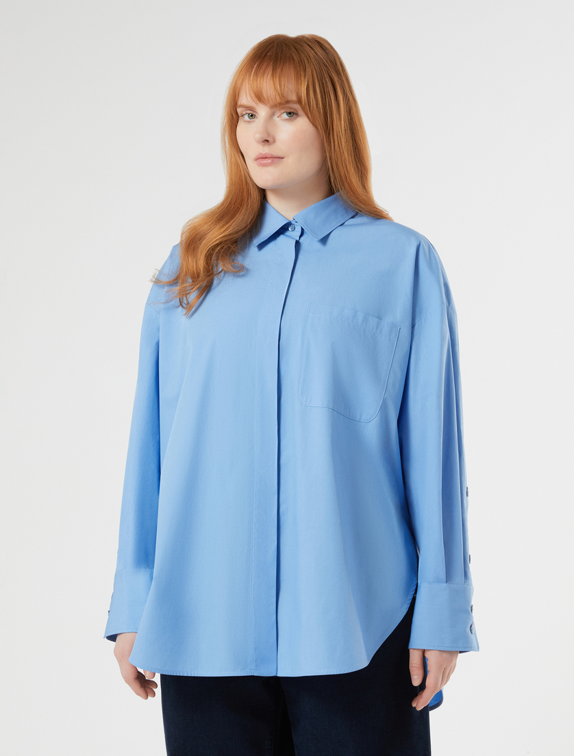Cotton poplin shirt - LIGHT BLUE - Marina Rinaldi - 3