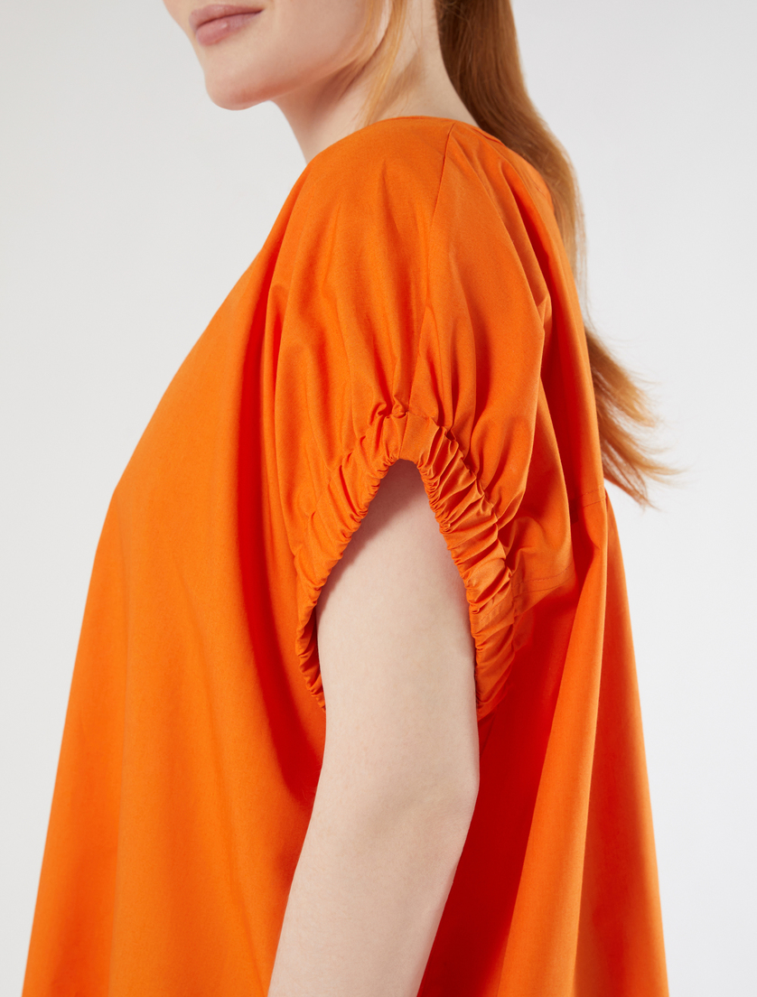 Cotton poplin blouse - TANGERINE - Marina Rinaldi - 5