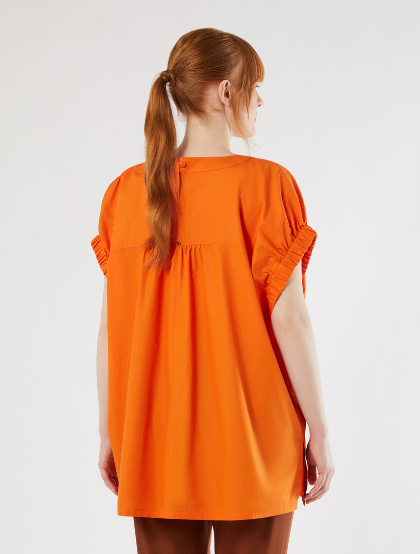 Cotton poplin blouse - TANGERINE - Marina Rinaldi - 4