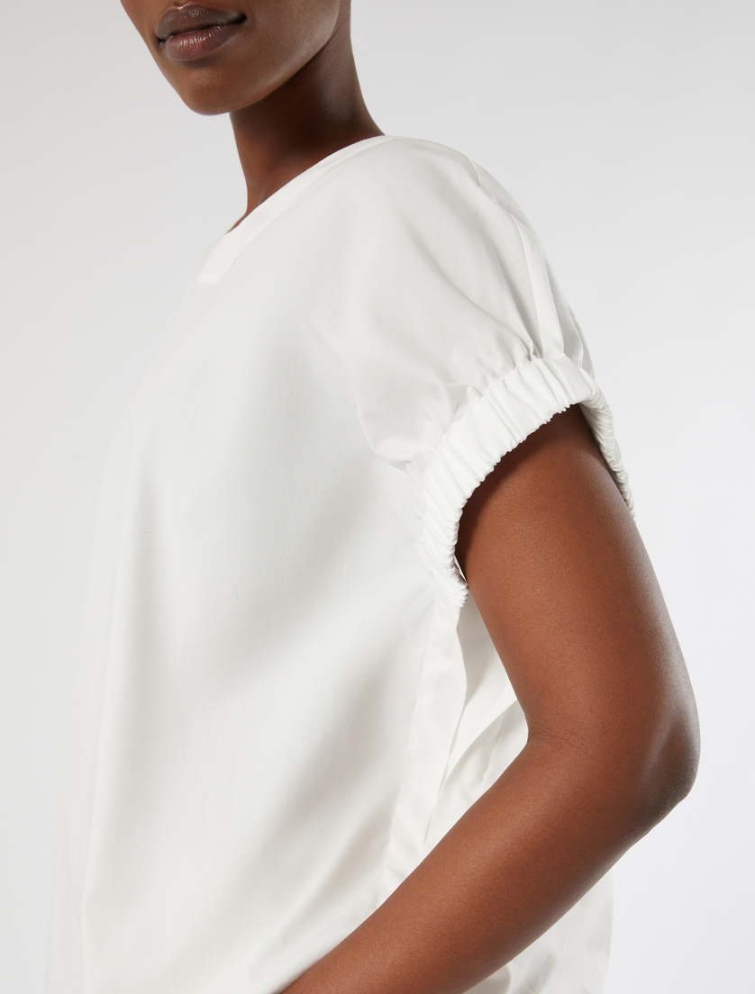 Blusa in popeline di cotone - AVORIO - Marina Rinaldi - 5