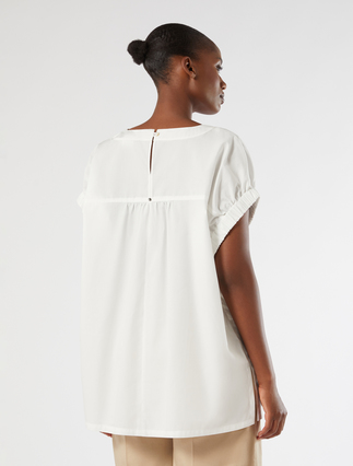 Cotton poplin blouse - IVORY - Marina Rinaldi - 4