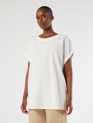 Cotton poplin blouse - IVORY - Marina Rinaldi - 3