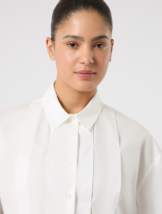 Cotton micro twill shirt - OPTICAL WHITE - Marina Rinaldi - 5
