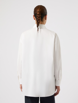 Cotton micro twill shirt - OPTICAL WHITE - Marina Rinaldi - 4