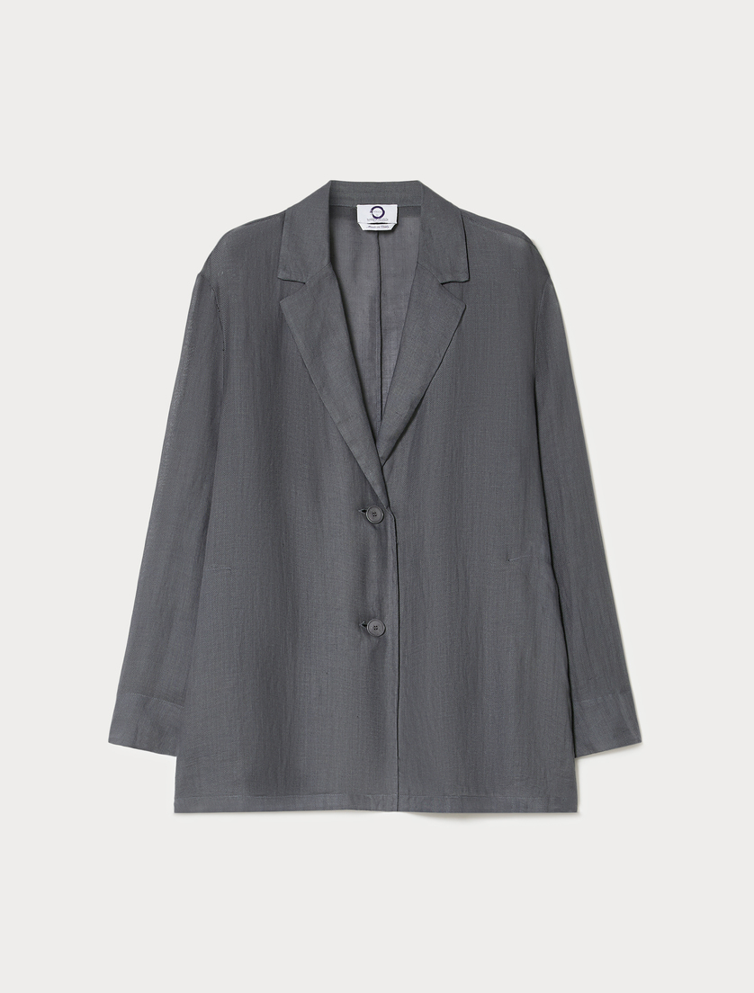 Ramie twill tunic - MEDIUM GREY - Marina Rinaldi