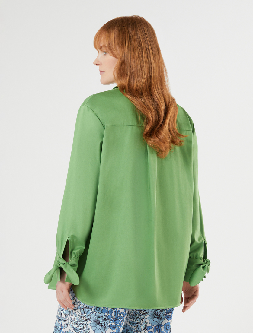 Cotton sateen shirt - GREEN - Marina Rinaldi - 4