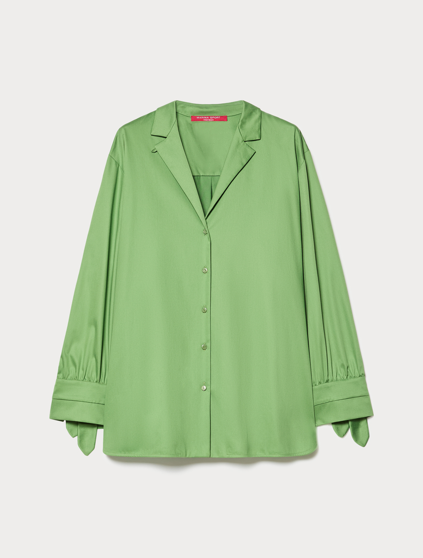 Cotton sateen shirt - GREEN - Marina Rinaldi