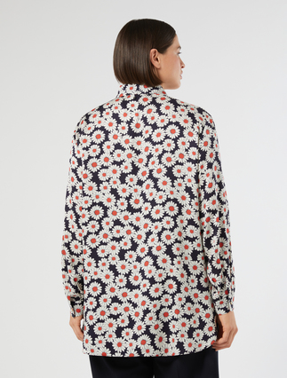 Printed twill shirt - ULTRAMARINE - Marina Rinaldi - 4