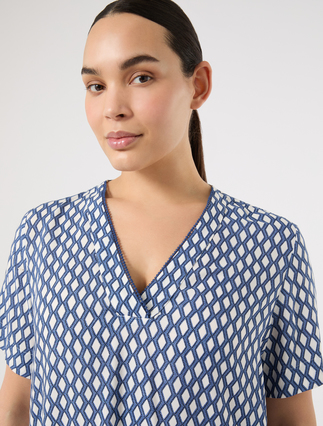 Viscose print blouse - WHITE - Marina Rinaldi - 5