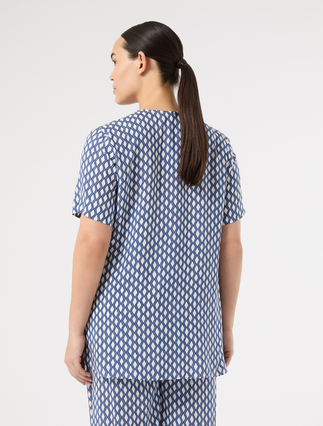 Viscose print blouse - WHITE - Marina Rinaldi - 4