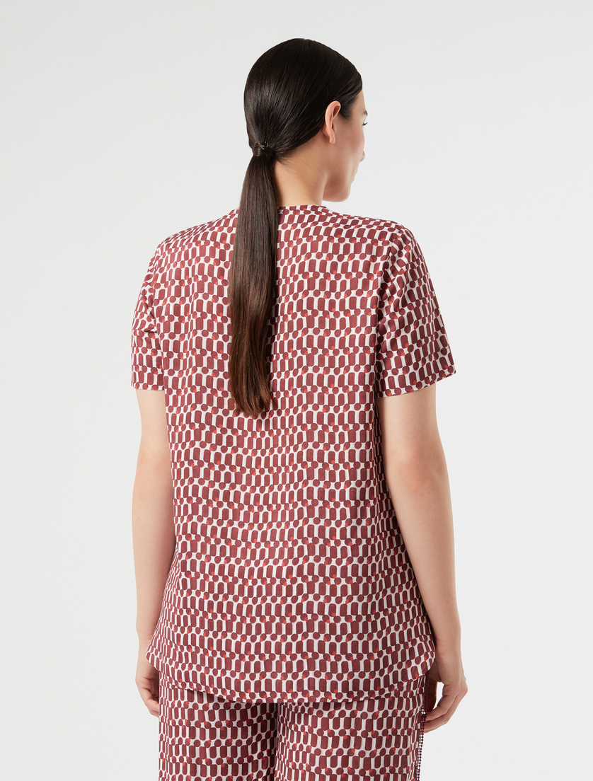 Viscose print blouse - RED BROWN - Marina Rinaldi - 4