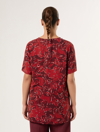 Viscose print blouse - RED BROWN - Marina Rinaldi - 4