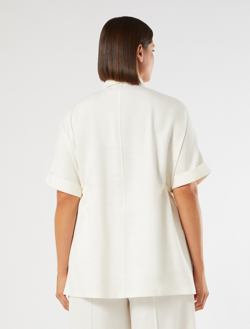Stretch linen twill tunic - IVORY - Marina Rinaldi - 4