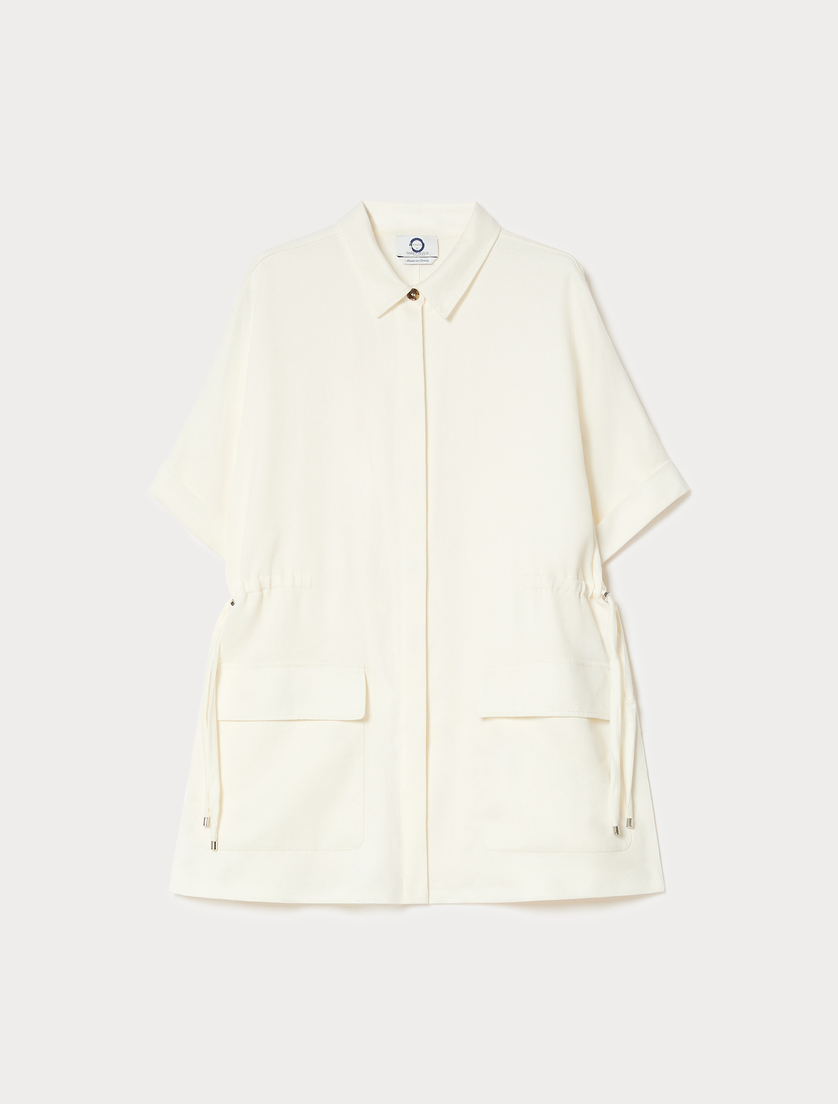 Stretch linen twill tunic - IVORY - Marina Rinaldi
