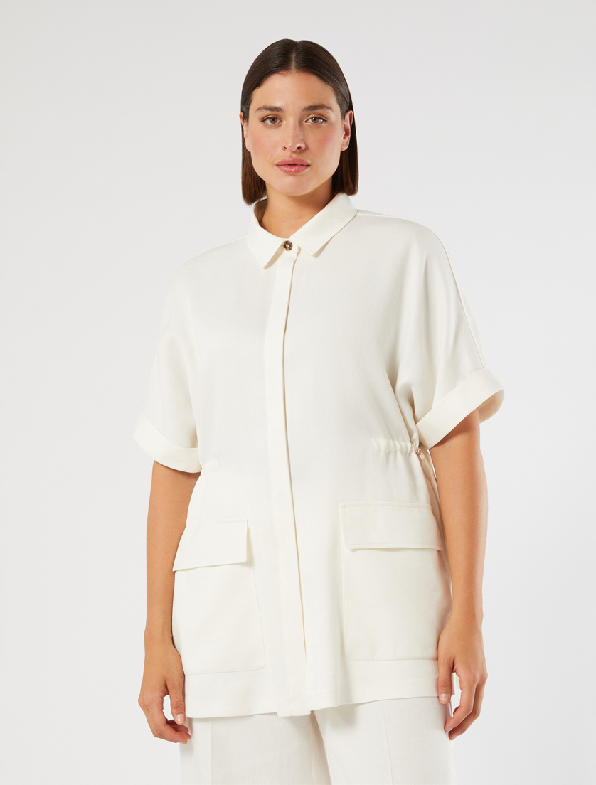 Stretch linen twill tunic - IVORY - Marina Rinaldi - 3