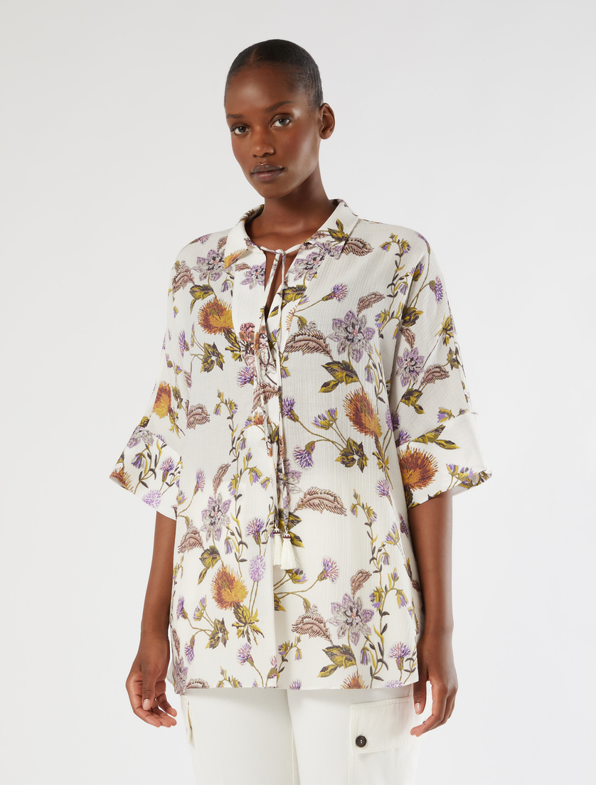 Oversize-Bluse aus Krepon - WEISS - Marina Rinaldi - 3