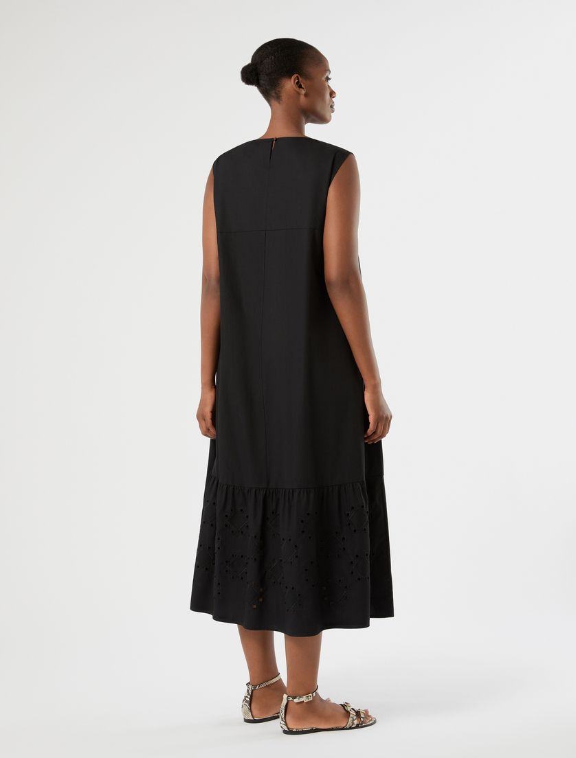 Long embroidered poplin dress - BLACK - Marina Rinaldi - 4