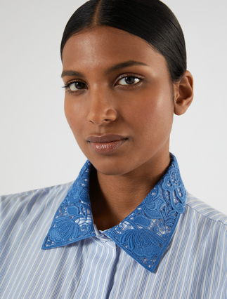 Cotton poplin shirt dress - OPTICAL WHITE - Marina Rinaldi - 5