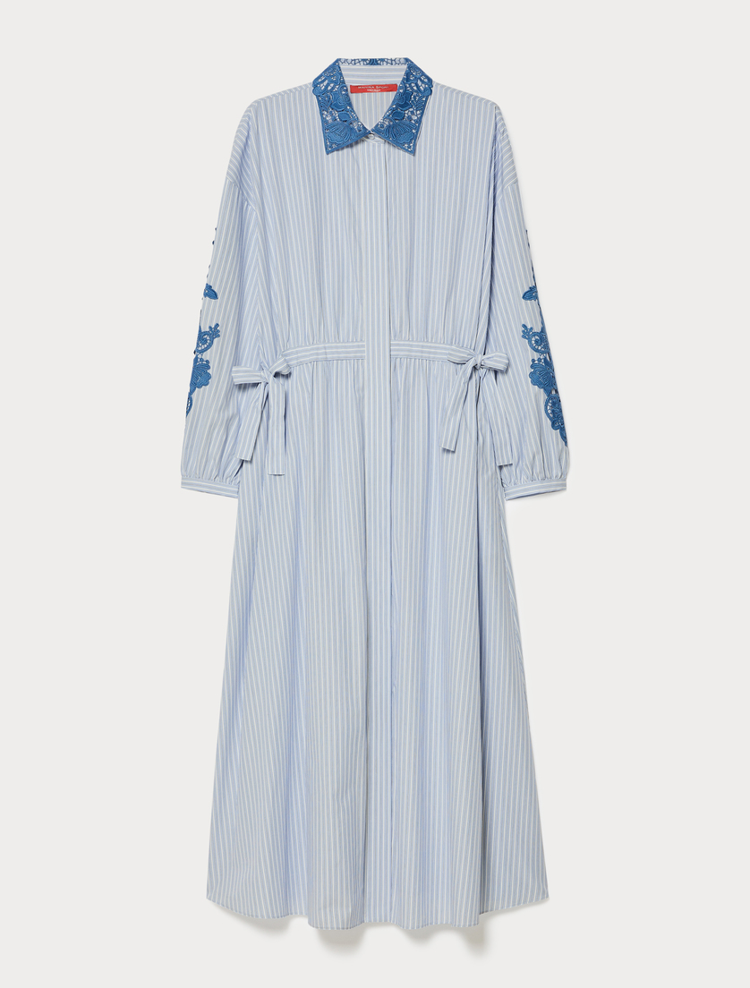 Cotton poplin shirt dress - OPTICAL WHITE - Marina Rinaldi