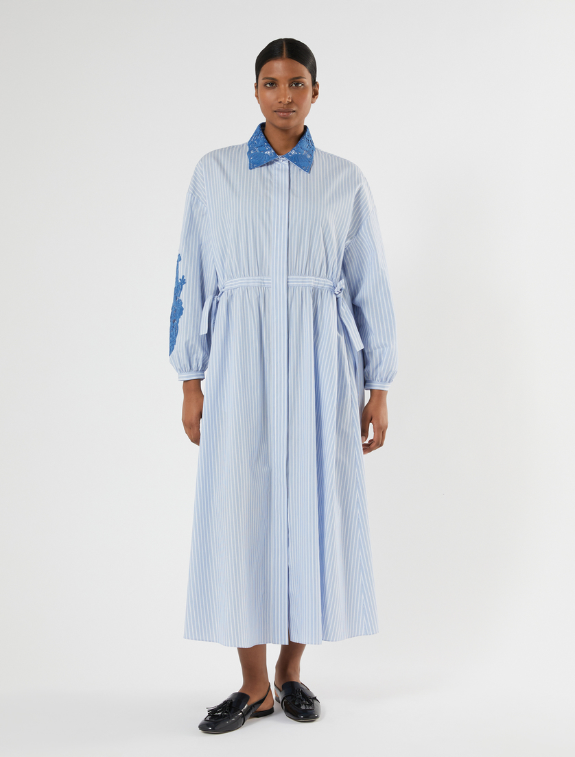 Cotton poplin shirt dress - OPTICAL WHITE - Marina Rinaldi - 3