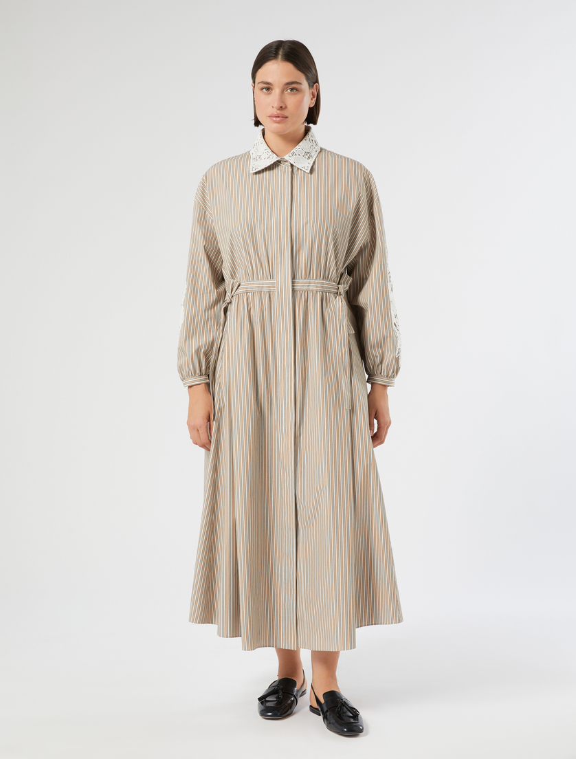 Cotton poplin shirt dress - IVORY - Marina Rinaldi - 3