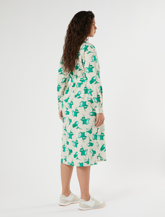 Cotton poplin shirt dress - ECRU - Marina Rinaldi - 4