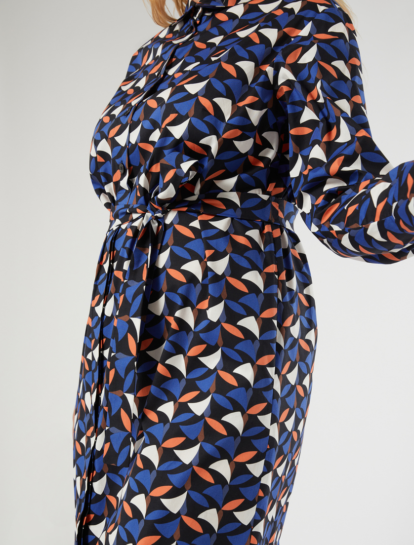 Hemdblusenkleid aus Baumwollpopeline - BLAU - Marina Rinaldi - 5