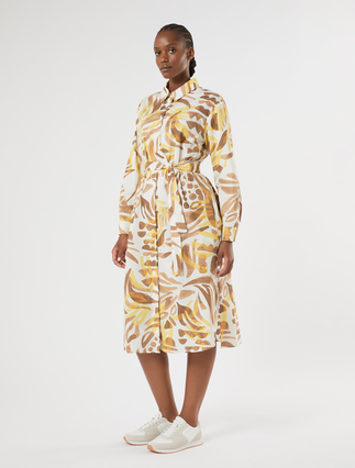 Cotton poplin shirt dress - IVORY - Marina Rinaldi - 3