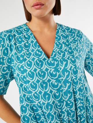 Long poplin dress - GREEN - Marina Rinaldi - 5