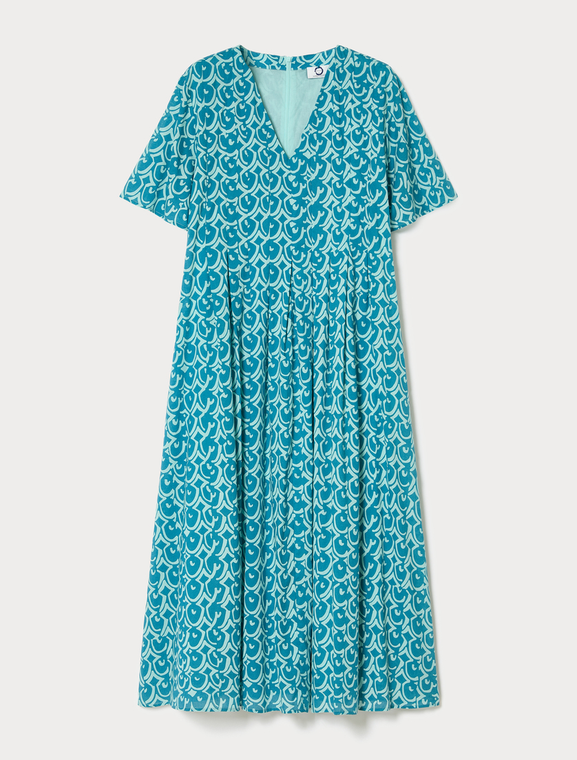 Long poplin dress - GREEN - Marina Rinaldi