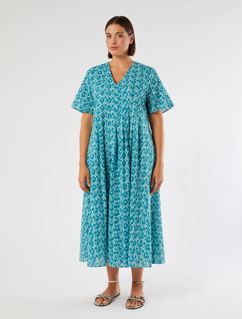 Long poplin dress - GREEN - Marina Rinaldi - 3