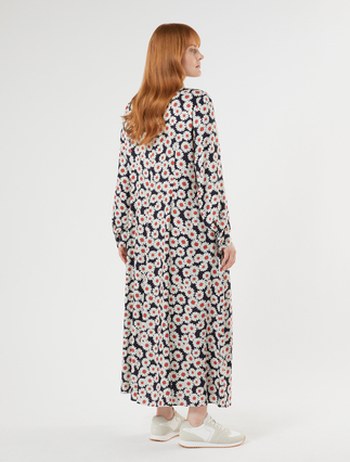 Printed twill shirt dress - ULTRAMARINE - Marina Rinaldi - 4
