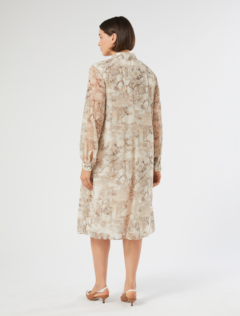 Printed georgette dress - WHITE - Marina Rinaldi - 4