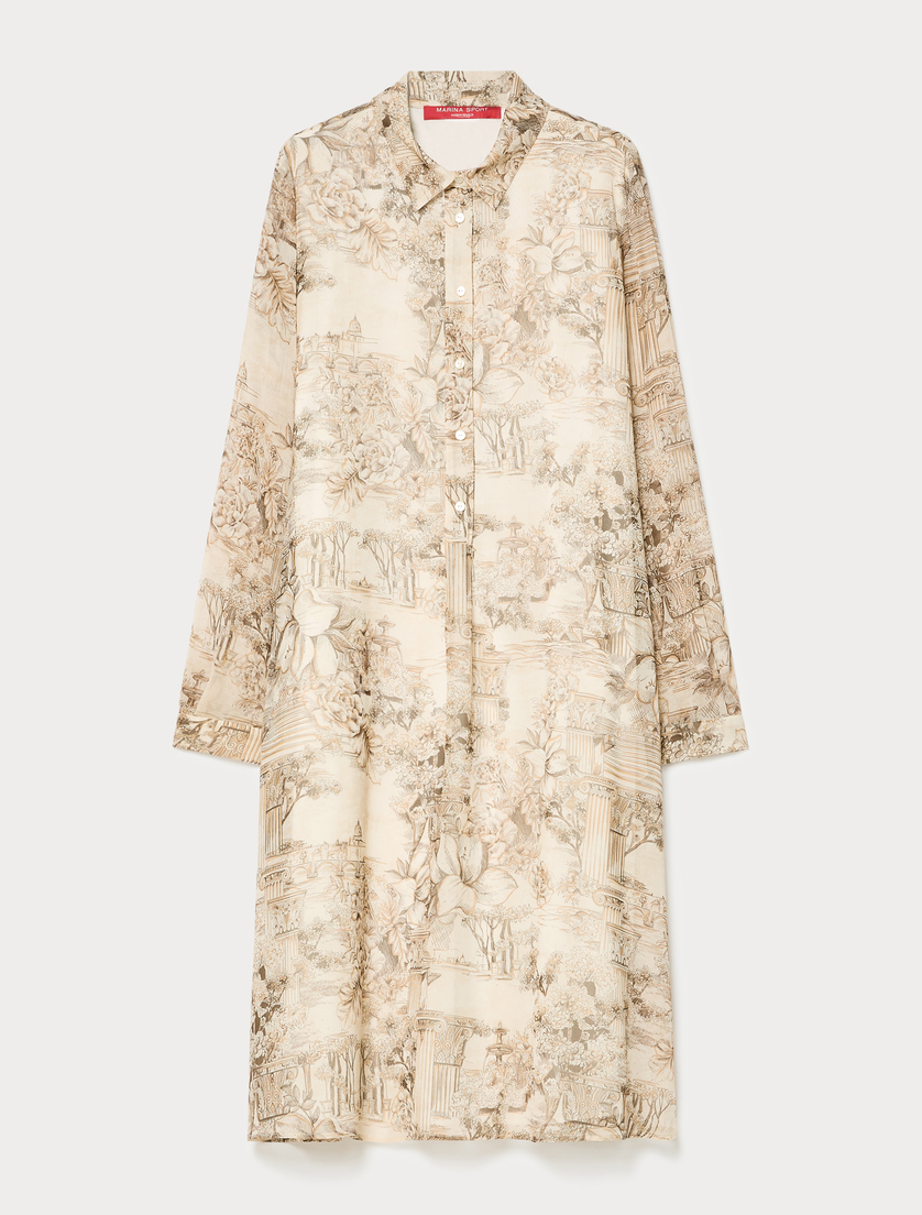 Printed georgette dress - WHITE - Marina Rinaldi