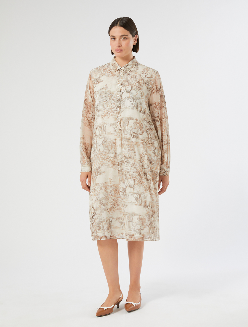 Printed georgette dress - WHITE - Marina Rinaldi - 3