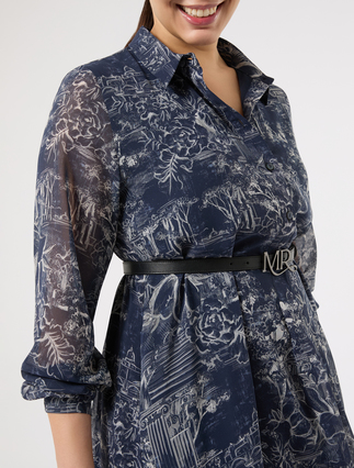 Printed georgette dress - CHINA BLUE - Marina Rinaldi - 5