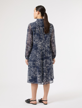 Printed georgette dress - CHINA BLUE - Marina Rinaldi - 4
