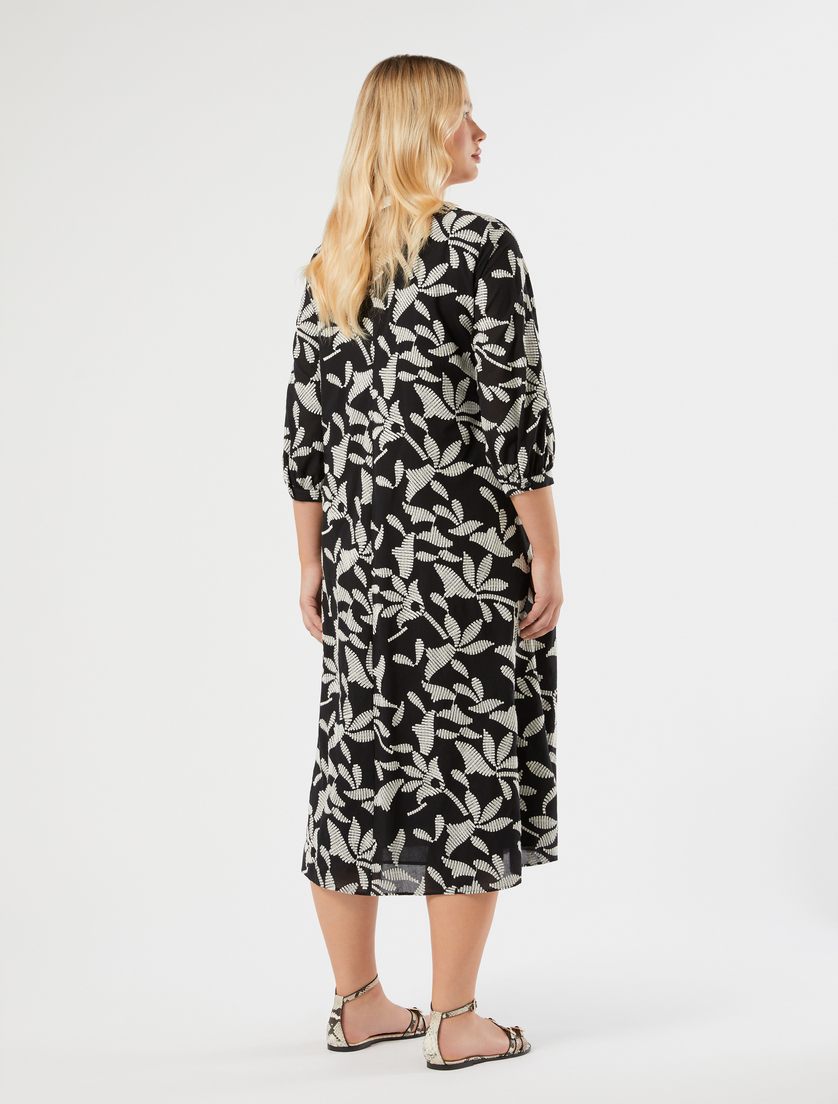 Embroidered muslin dress - BLACK - Marina Rinaldi - 4