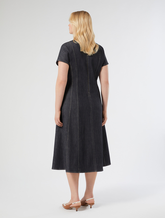 Robe en coton effet denim - BLEU - Marina Rinaldi - 4