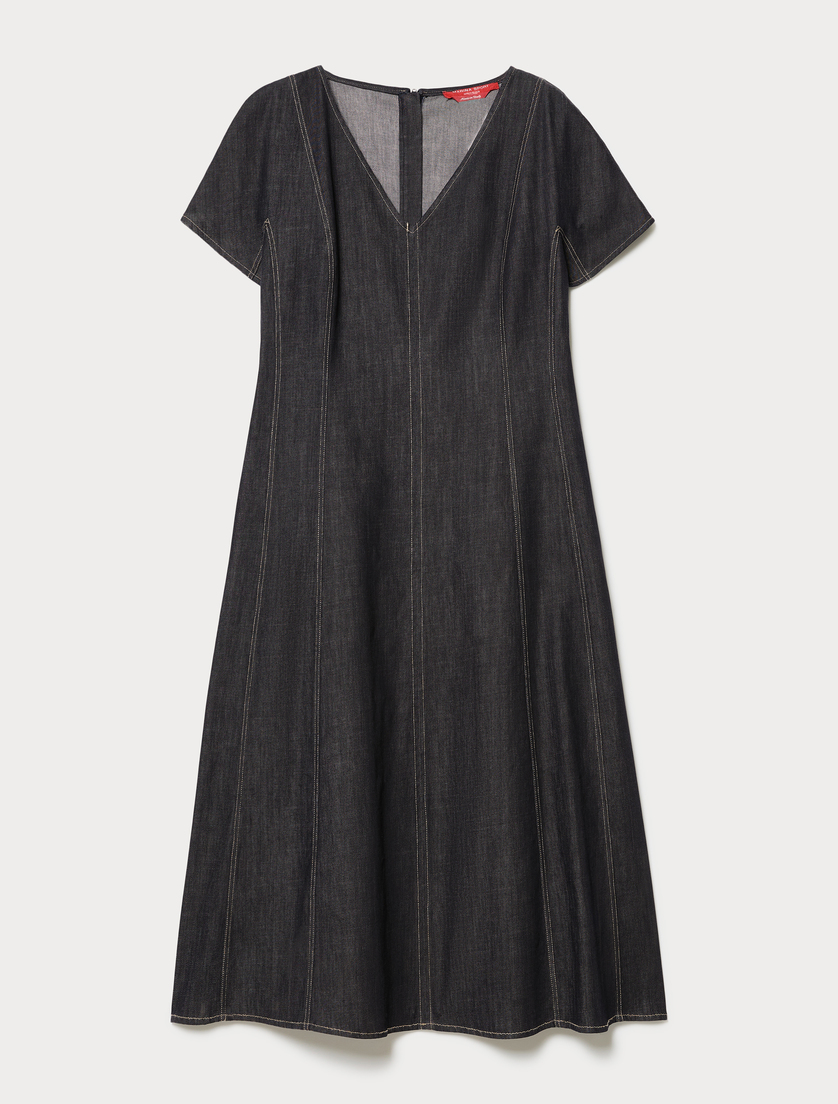 Denim-look cotton dress - NAVY - Marina Rinaldi