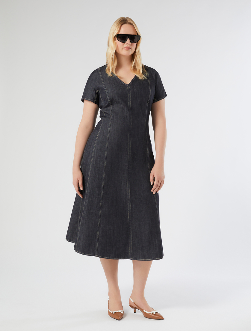 Denim-look cotton dress - Marina Rinaldi