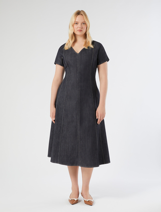 Robe en coton effet denim - BLEU - Marina Rinaldi - 3