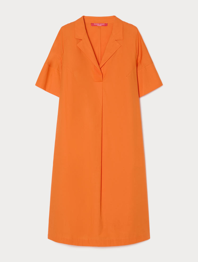 Cotton poplin dress - TANGERINE - Marina Rinaldi