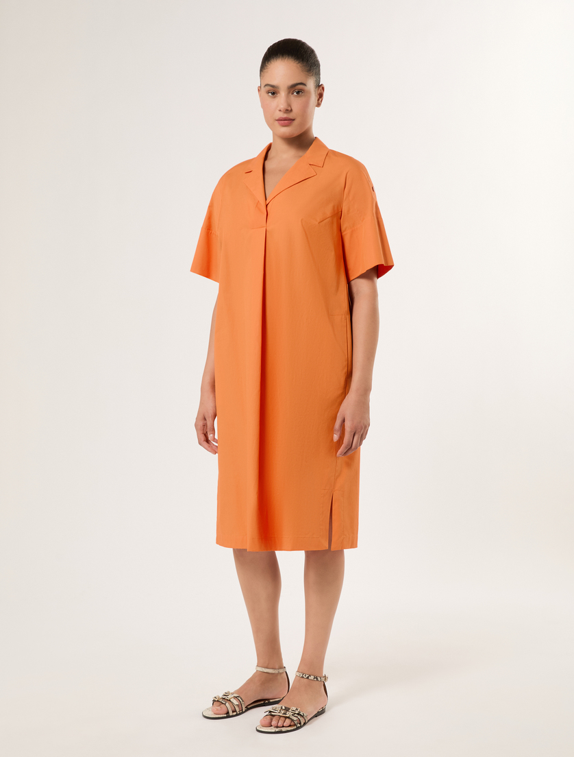 Cotton poplin dress - TANGERINE - Marina Rinaldi - 3