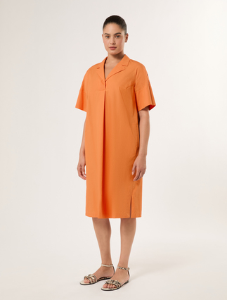 Cotton poplin dress - TANGERINE - Marina Rinaldi - 3
